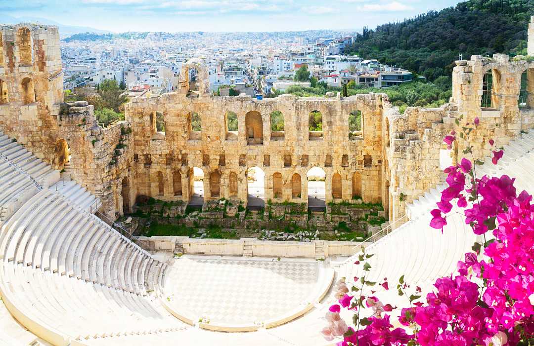 Cup of Herodes Atticus Amphitheater of Acropolis, Athens. 
