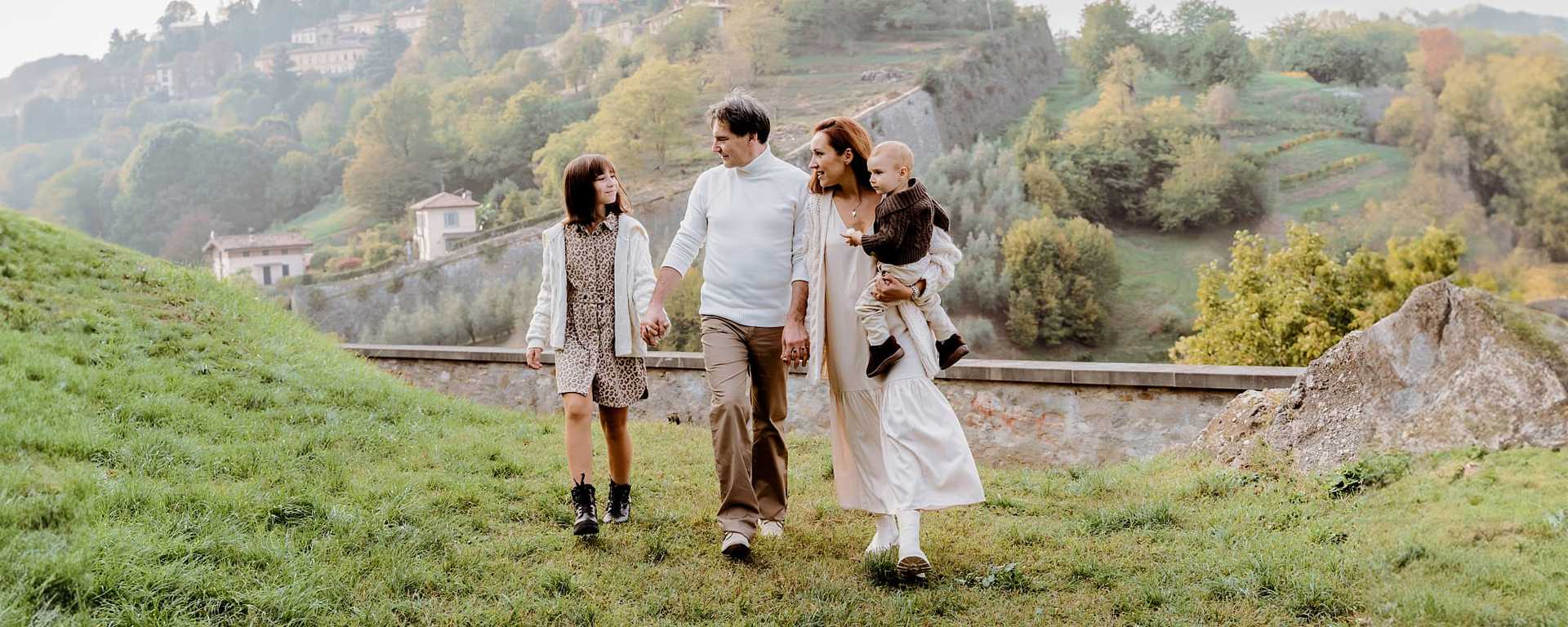 Family in Bergamo, Italy