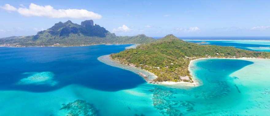 Aerial view of Islands in the French Polynesia 