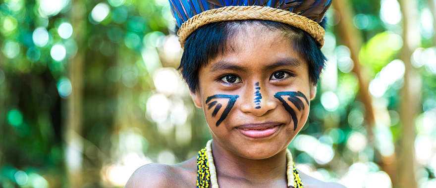 Young  boy from an Amazon tribe 