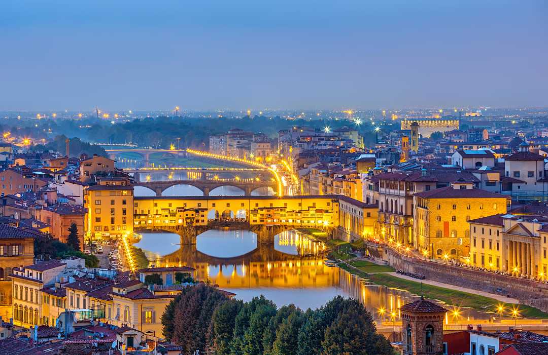 The Arno River in Florence, Italy
