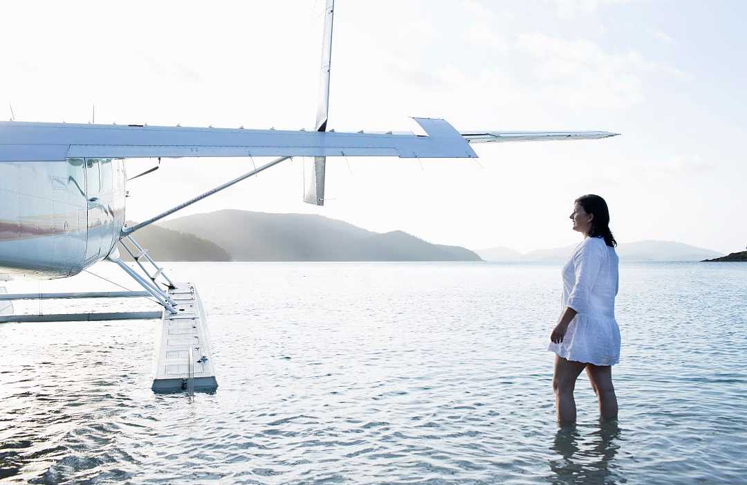 Private seaplane in Long Island. 