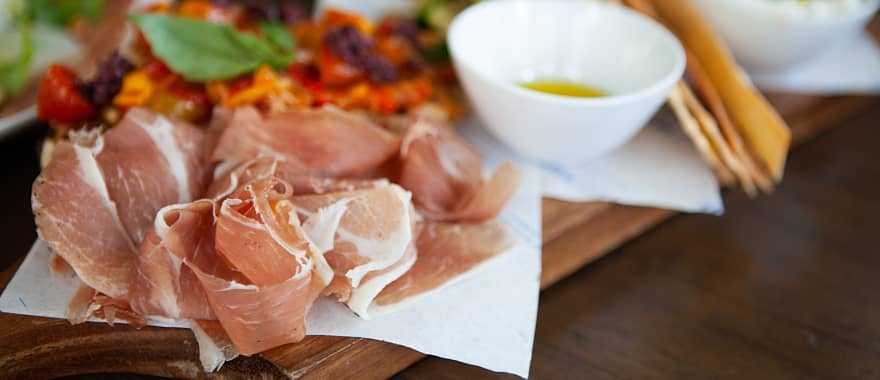 Prosciutto di Parma served at a restaurant in Italy