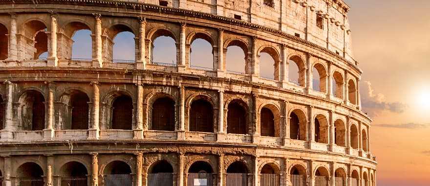 Colosseum at sunset in Rome, Italy