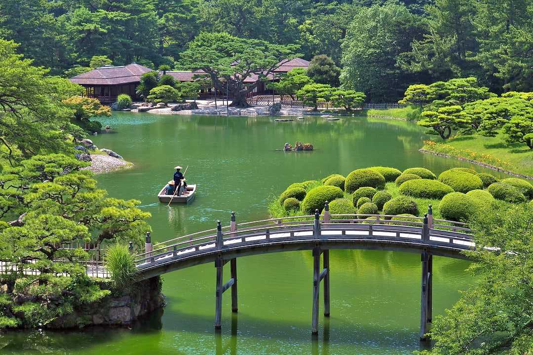 The Ritsurin Garden in Takamatsu, Japan