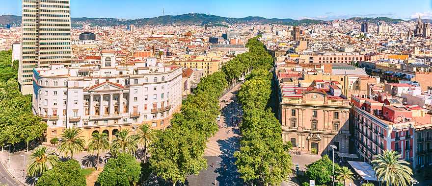 La Rambla pedestrian area in Barcelona, Spain