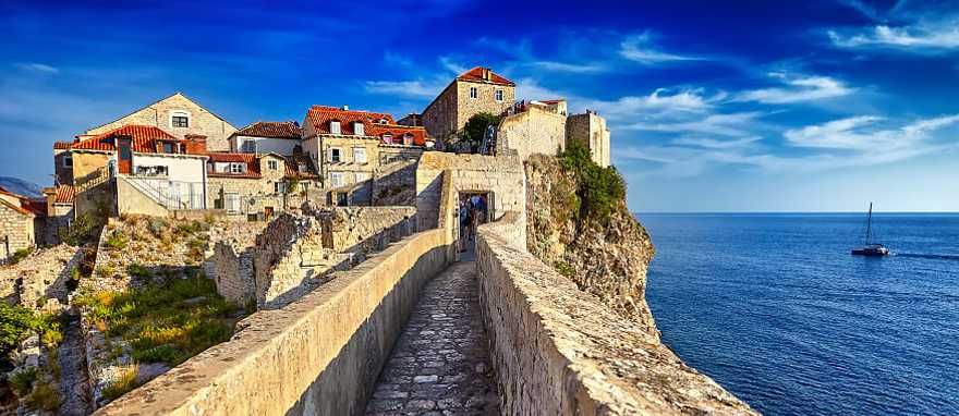 Old Town roofs and city wall of Dubrovnik, Croatia. Old Town roofs and city wall of Dubrovnik, Croatia.
