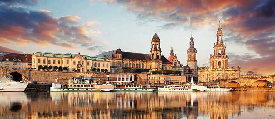 Dresden Old Town over Elbe river, Germany Dresden Old Town over Elbe river, Germany