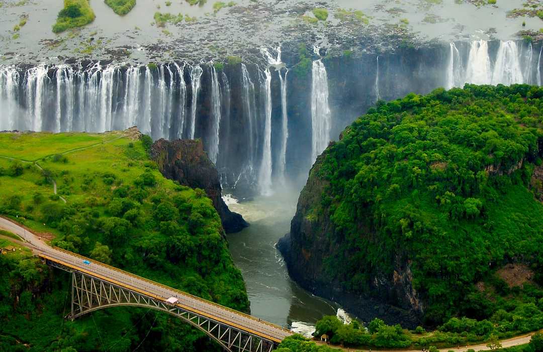 Victoria Falls, Zambia Aerial view of Victoria Falls in Zambia