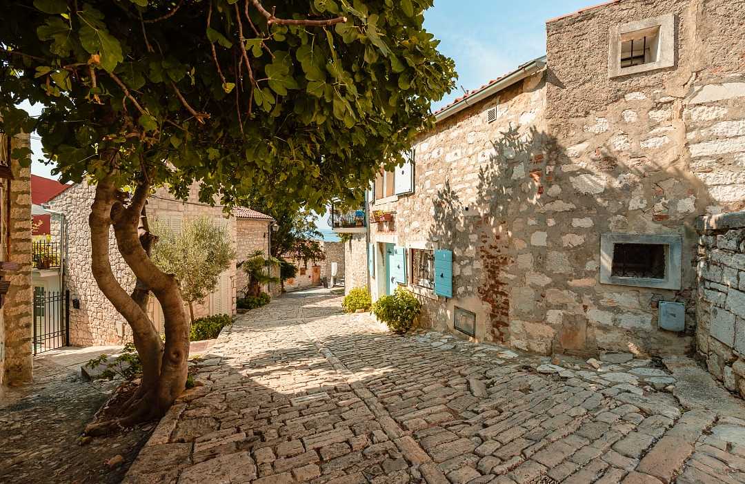 Medieval village in Rovinj, Croatia.  Medieval village in Rovinj, Croatia.