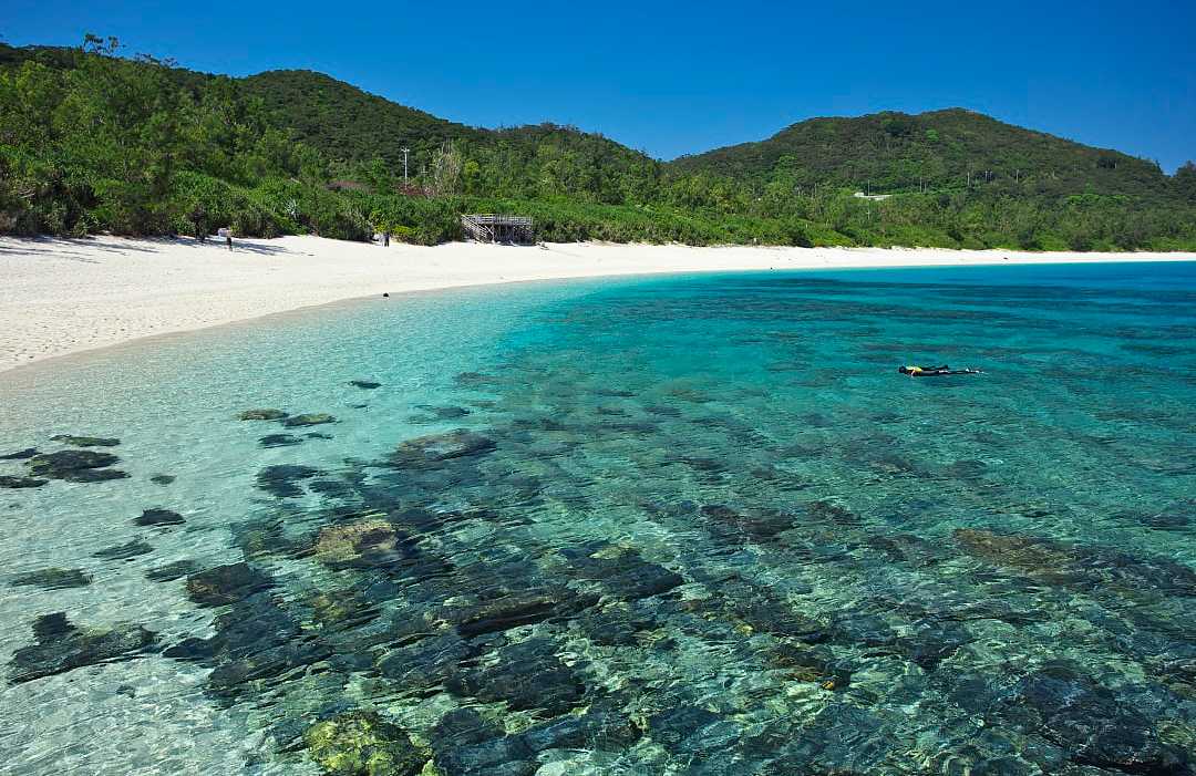 Furuzamami Beach on Zamami Island, Japan.  Photo courtesy of Okinawa Tourism and Convention Bureau Furuzamami Beach on Zamami Island, Japan