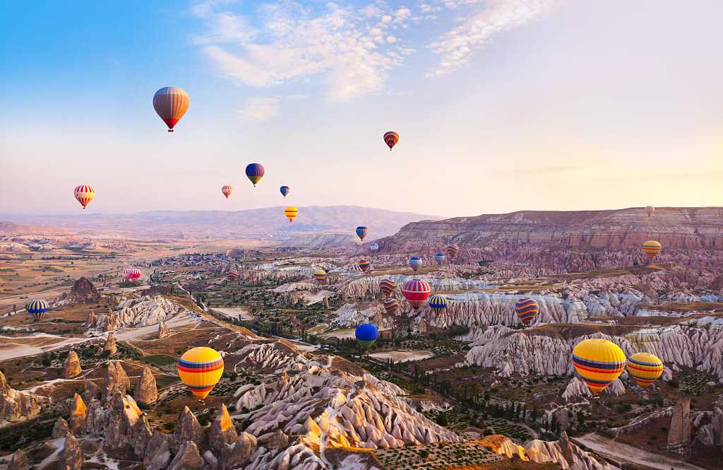 Cappadocia, Turkey Balloons over Cappadocia in Turkey.
