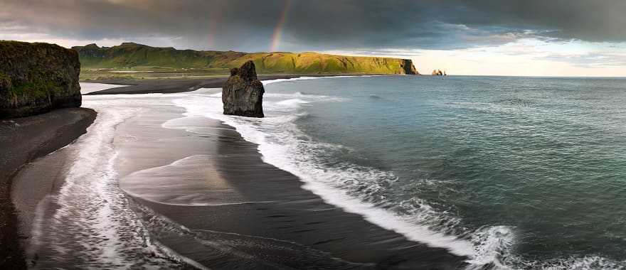 Black sand beach of Reynisfjara in iceland