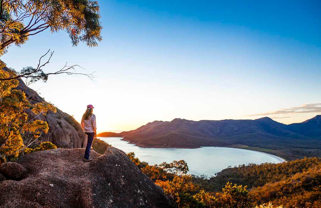 Freycinet National Park at sunset in Australia