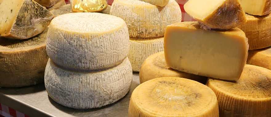 Cheese at the market is TuscanY, Italy