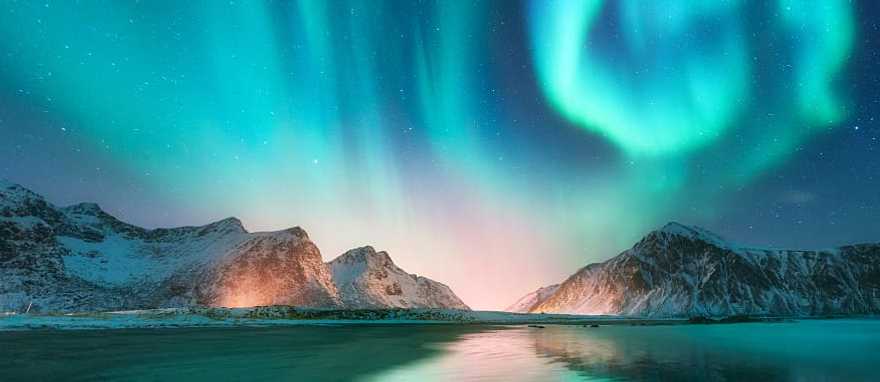 Beautiful Aurora borealis in Norway
