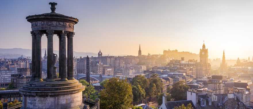 Calton Hill in Edinburgh, Scotland.