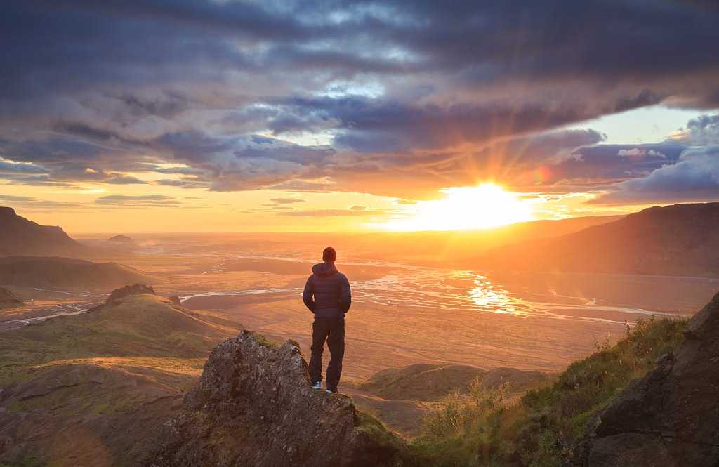 Sunset in Thórsmörk, Iceland