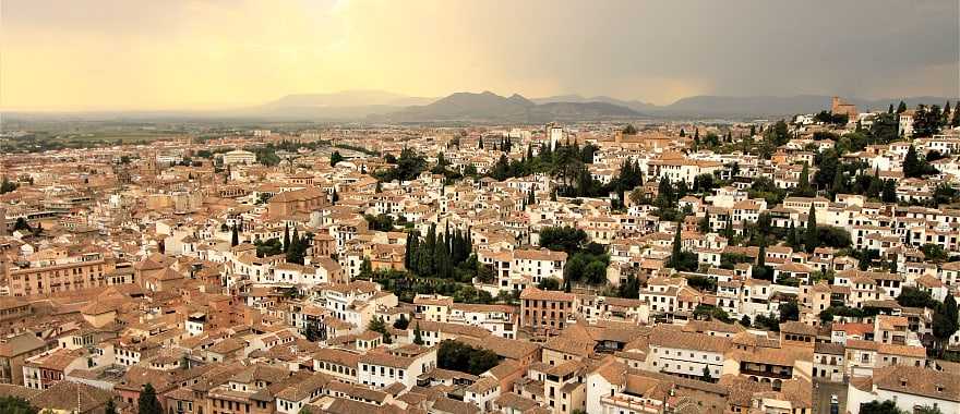 Enchanting view of Granada at sunset, Spain