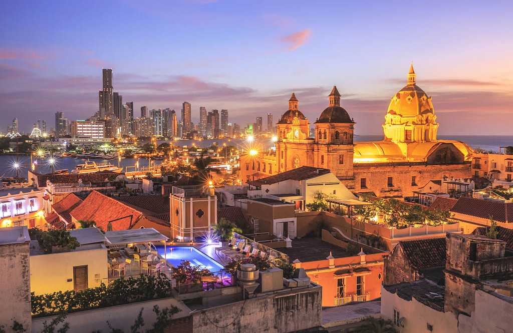 Cartagena, Colombia  Cartagena skyline at night