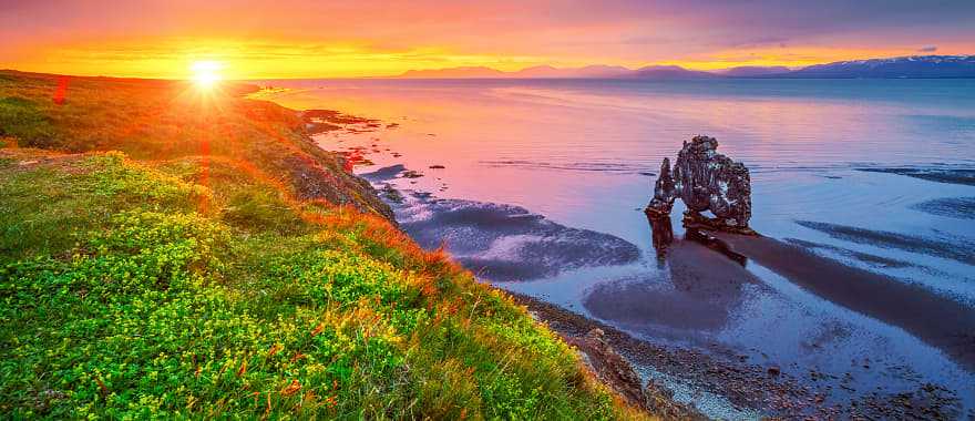 Hvítserkur rock formation on the Vatnsnes peninsula in North-West Iceland