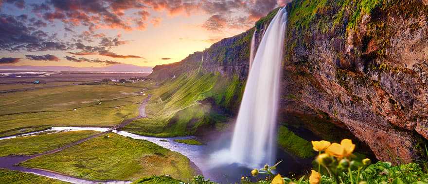 Seljalandsfoss waterfall in Iceland