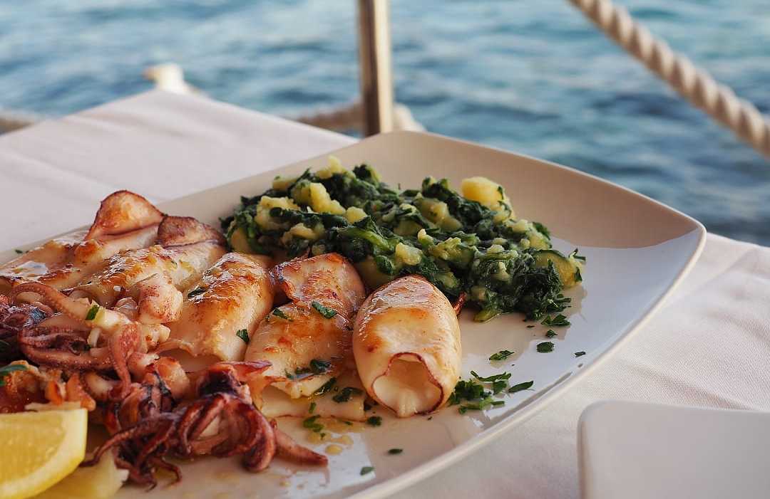 Seafood platter by the beach, Croatia.