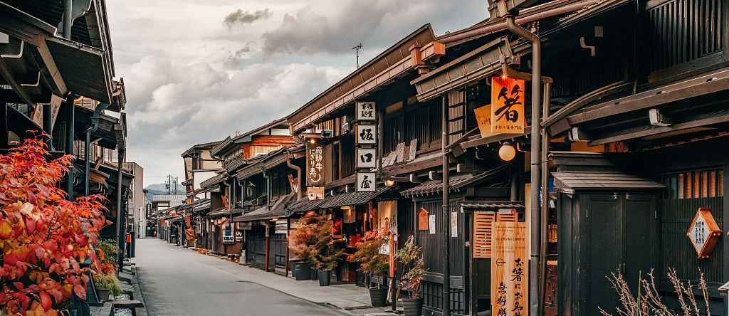 Historic Sannomachi Street in Takayama, Japan
