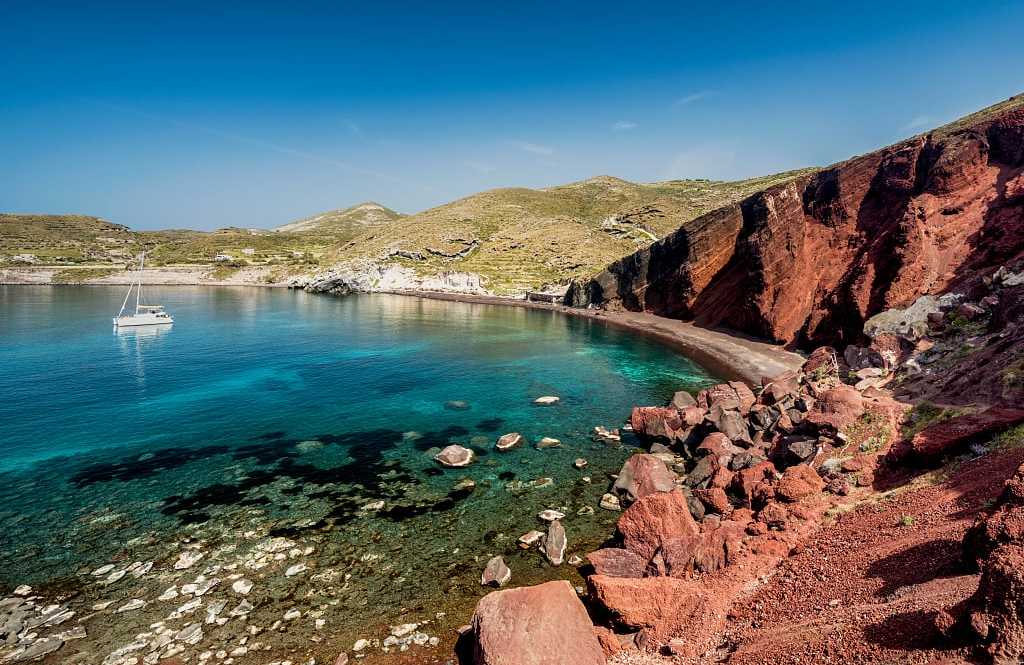 Red Beach on Santorini Island, Greece