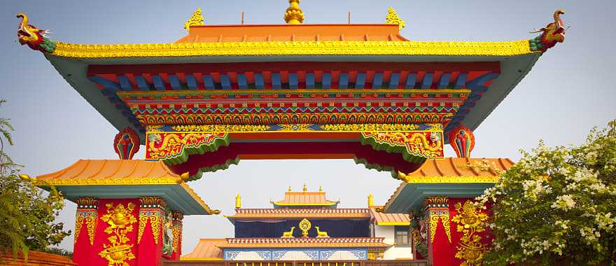 Temple in Lumbini, Nepal.