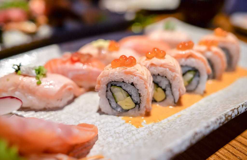 Japanese salmon rolls.