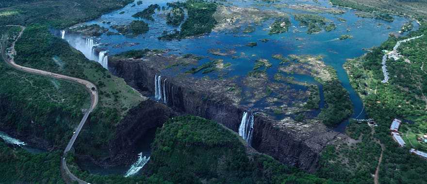 Aerial view of Victoria Falls in Zambia