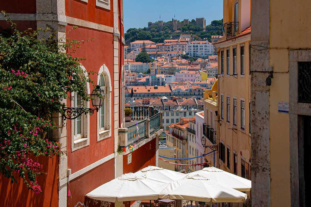 Warm and sunny weather in Lisbon.