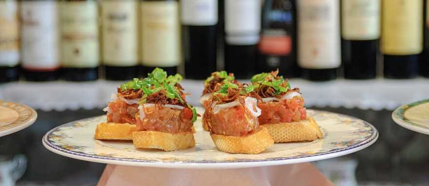 Pinchos and wine in San Sebastian, Spain