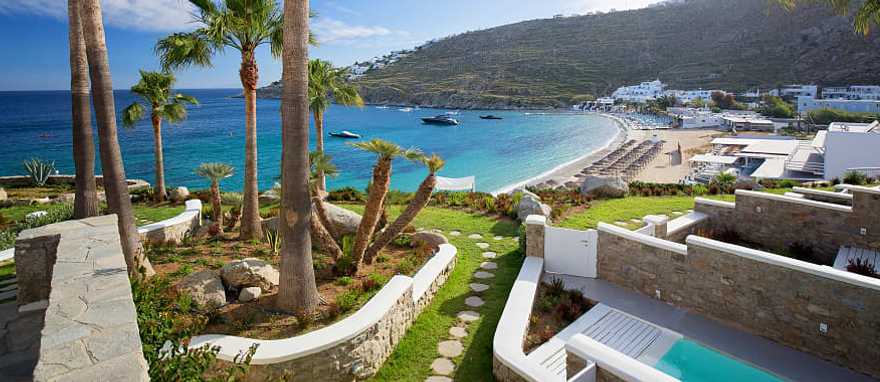 Resort at Paraga Beach on Mykonos, Greece