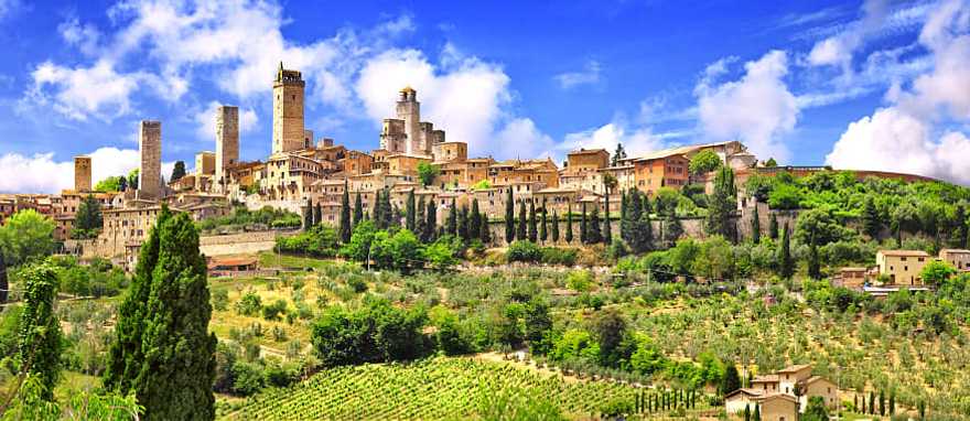 Medieval village in San Gimignano, Italy