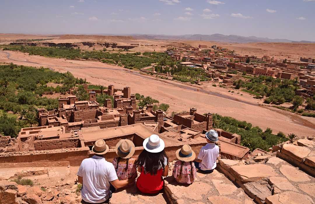 Ait Ben Haddou in Ouarzazate province, Morroco Family at Ait Ben Haddou in Ouarzazate province, Morroco