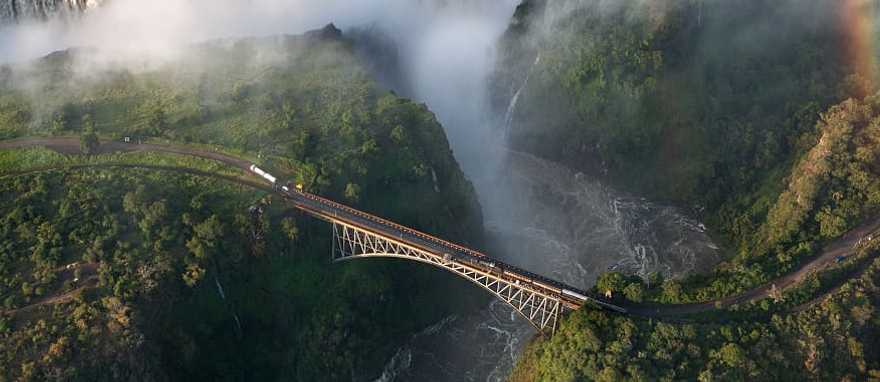 Birds eye view of Victoria Falls in Zambia