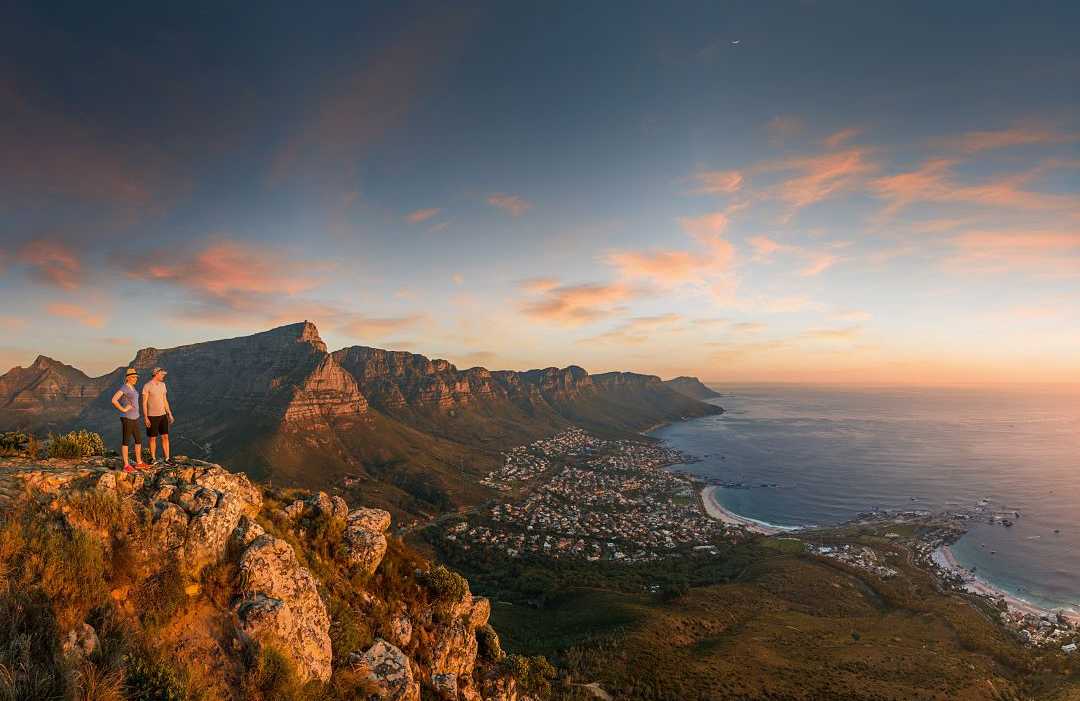Coupld hiking Lion's Head in Cape Town, South Africa