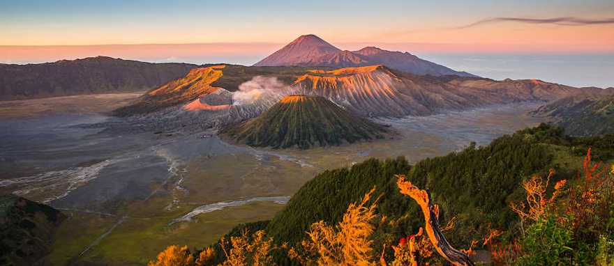 Sunrise at Mount Bromo volcano, east Java, Indonesia
