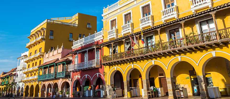 Best of Colombia Tour Colorful historic colonial architecture in Cartagena, Colombia