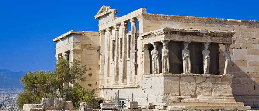 Erechtheion temple in the Acropolis, Athens, Greece