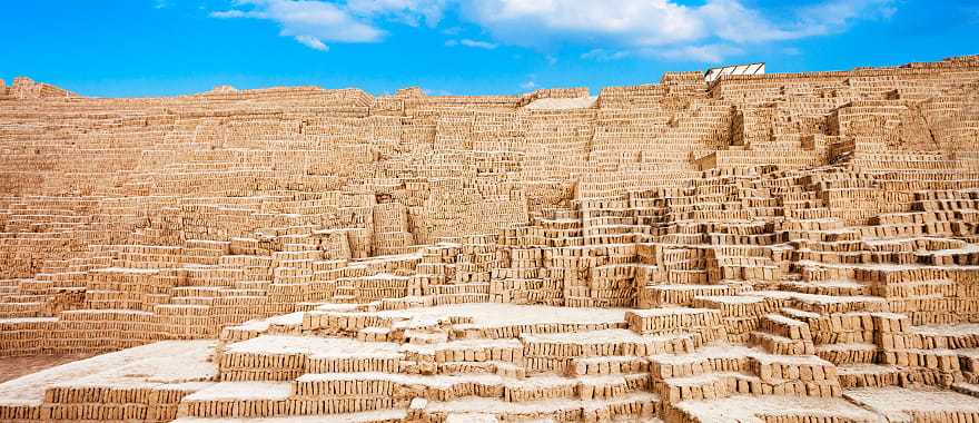 The Huaca Pucllana in the Miraflores district of Lima, Peru