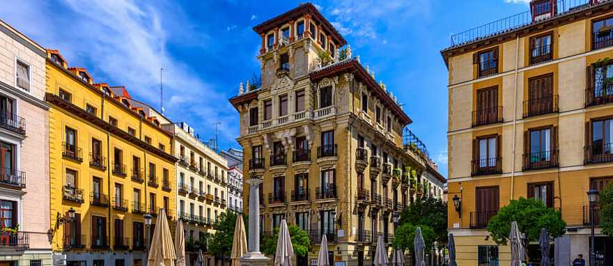 View of the old square in Madrid, Spain