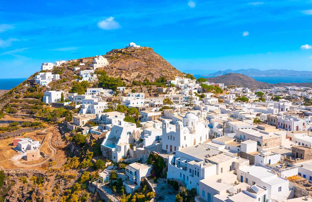 Plaka town on Milos Island, Greece