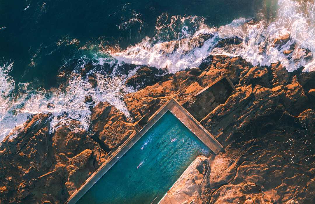 Aerial view of Bronte Baths, Sydney