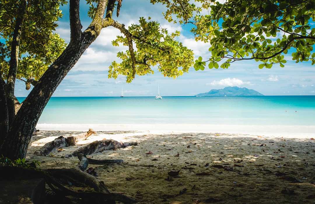 Beau Vallon Beach in Mahé, Seychelles. The turquoise waters of Beau Vallon Beach in Mahé, Seychelles.