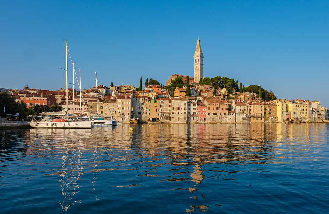 Harbor in Rovinj, Istria. Harbor in Rovinj, Istria.