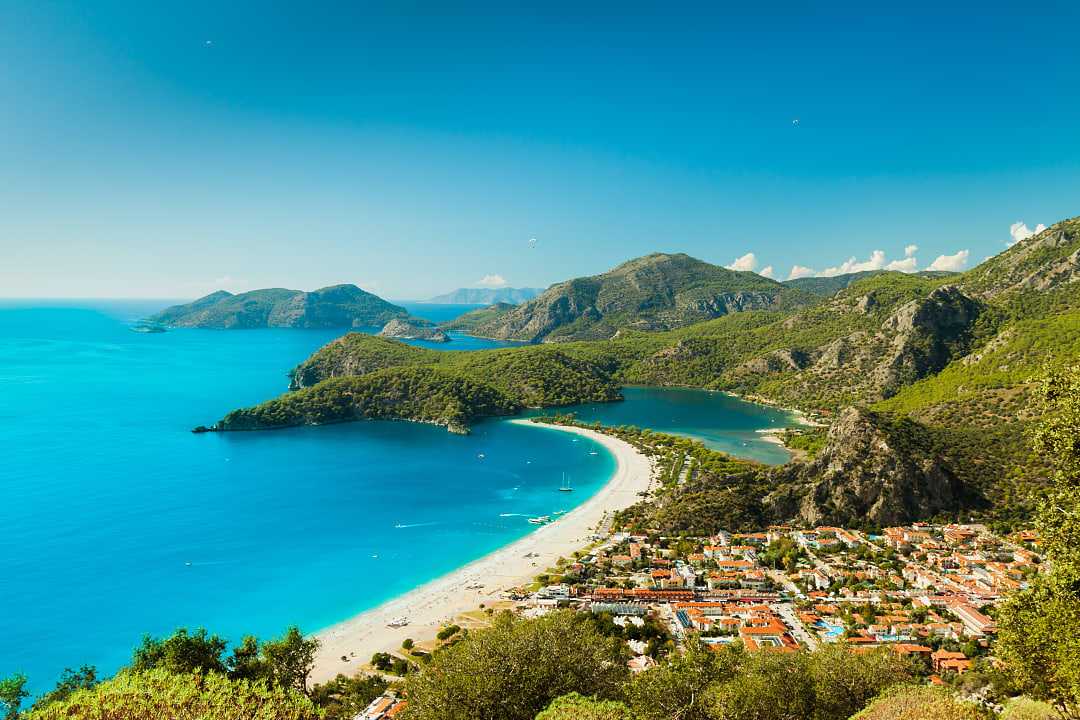 Ölüdeniz lagoon on the southwest coat of Ölüdeniz, Turkey