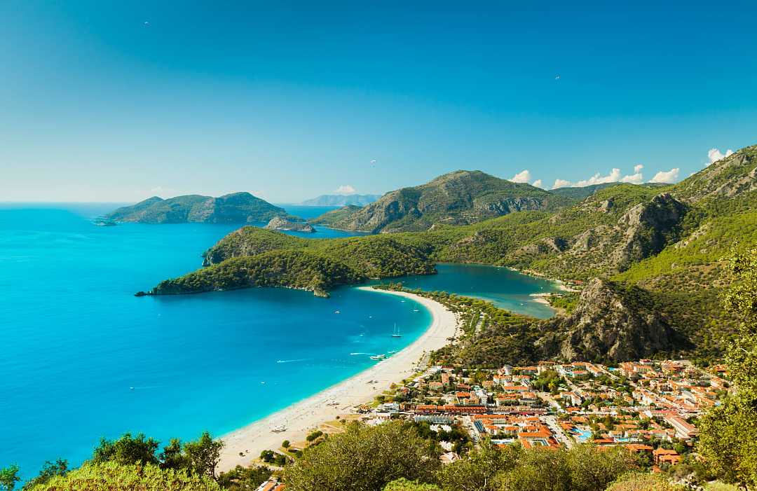 Ölüdeniz lagoon on the southwest coat of Ölüdeniz, Turkey